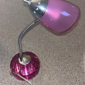 dark clear pink desk lamp